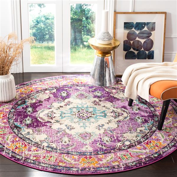 Safavieh Monaco Decorative Rug - 5-ft x 5-ft - Violet/Light Blue