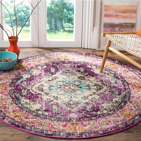 Safavieh Monaco Decorative Rug - 5-ft x 5-ft - Violet/Light Blue