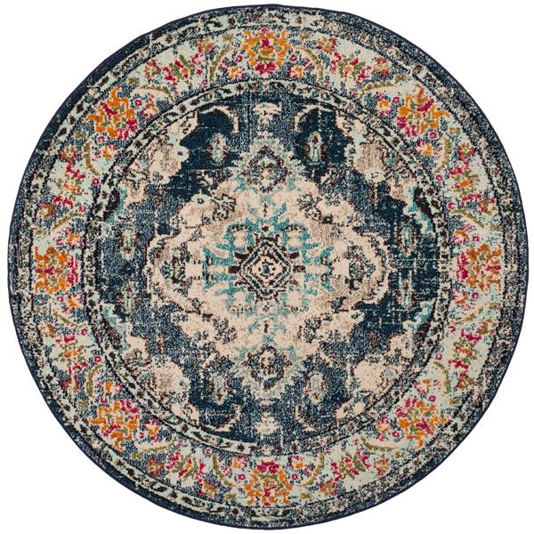 Safavieh Monaco Decorative Rug - 5-ft x 5-ft - Navy/Light Blue