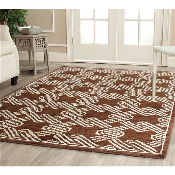 Safavieh Mosaic Decorative Rug - 4-ft x 6-ft - Brown/Creme