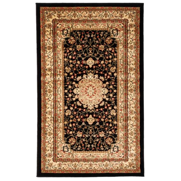 Safavieh Lyndhurst Decorative Rug - 3.3-ft x 5.3-ft - Black/Ivory