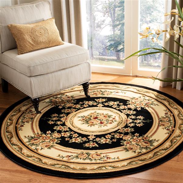Safavieh Lyndhurst Decorative Rug - 5.3-ft x 5.3-ft - Black/Ivory