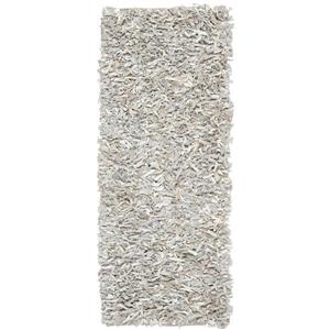 Safavieh Leather Shag Decorative Rug - 2.3-ft x 9-ft - White