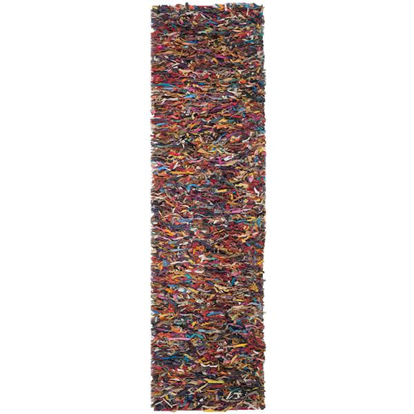 Safavieh Leather Shag Decorative Rug - 2.3-ft x 11-ft - Multi