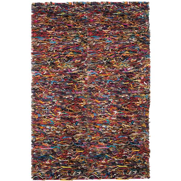 Safavieh Leather Shag Decorative Rug - 4-ft x 6-ft - Multi