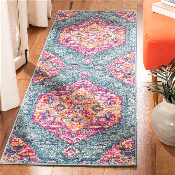 Safavieh Madison Decorative Rug - 2.3-ft x 8-ft - Blue/Fuchsia