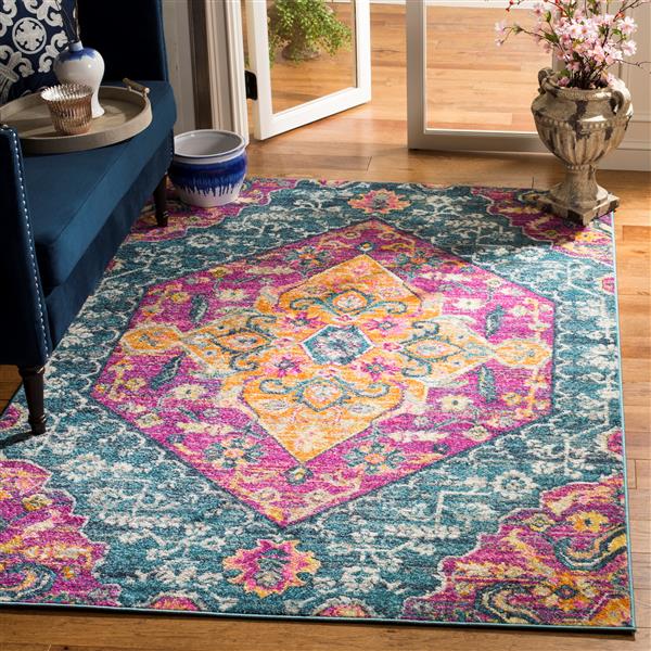 Safavieh Madison Decorative Rug - 5.1-ft x 7.5-ft - Blue/Fuchsia