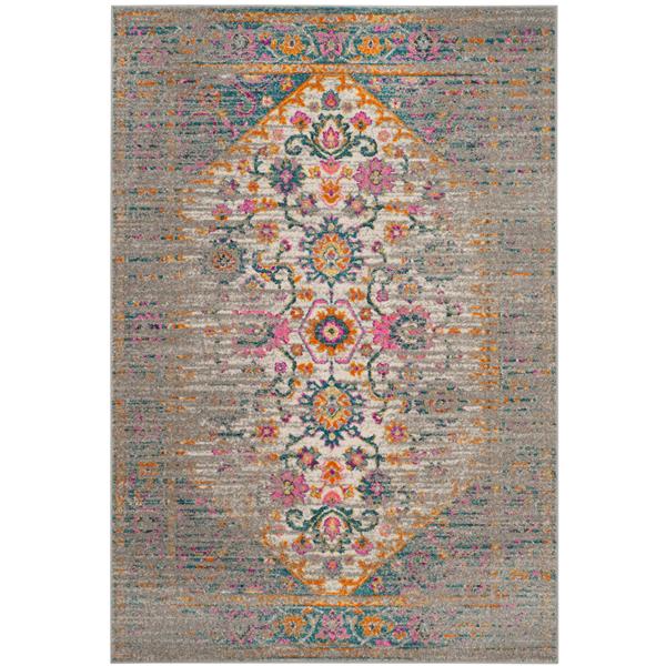 Safavieh Madison Decorative Rug - 5.1-ft x 7.5-ft - Light Grey/Fuchsia