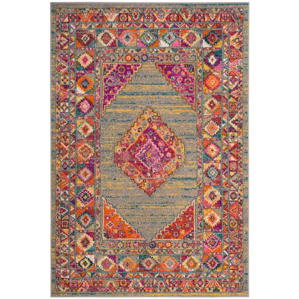 Safavieh Madison Decorative Rug - 4-ft x 6-ft - Light Grey/Fuchsia