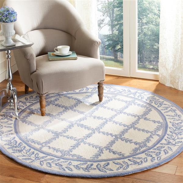 Safavieh Round Chelsea Rug - 3-ft x 3-ft - Ivory/Light Blue