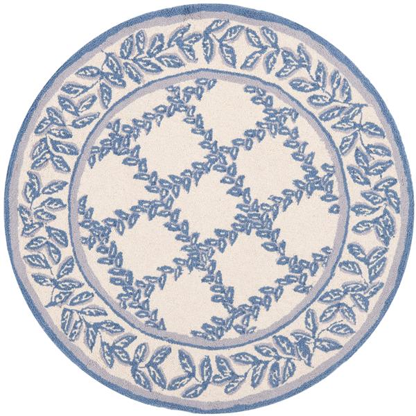 Safavieh Round Chelsea Rug - 3-ft x 3-ft - Ivory/Light Blue