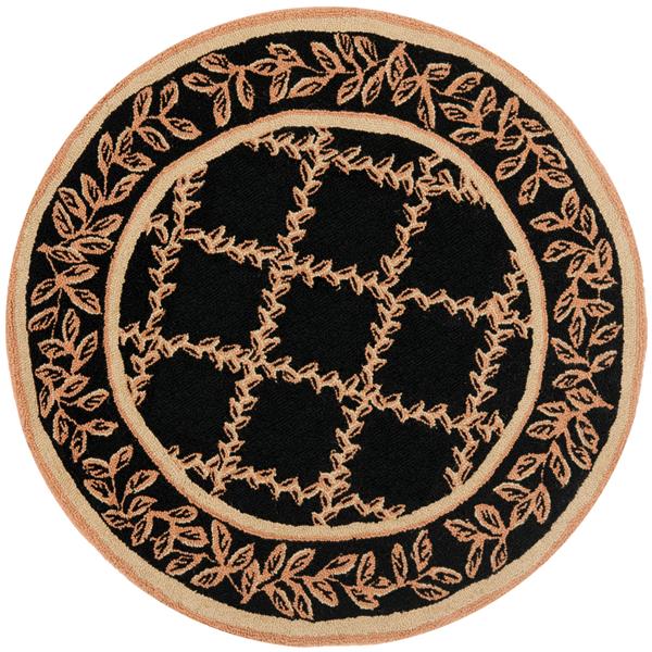 Safavieh Chelsea Round Rug - 4' x 4' - Black/Gold HK230D-4R | RONA