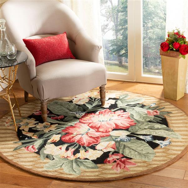 Safavieh Chelsea Round Rug - 3-ft x 3-ft - Black/Brown