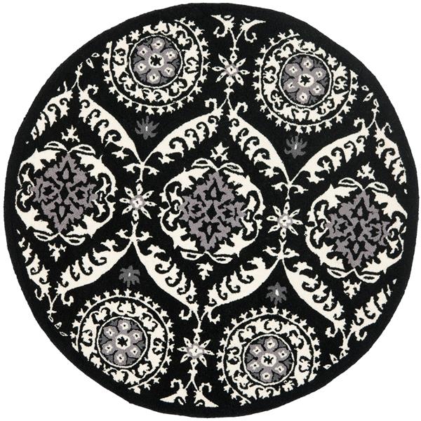 Safavieh Chelsea Round Rug - 3-ft x 3-ft - Black/Ivory