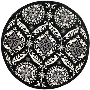 Safavieh Chelsea Round Rug - 4-ft x 4-ft - Black/Ivory