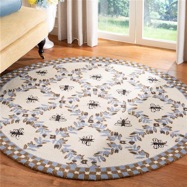 Safavieh Chelsea Round Rug - 3-ft x 3-ft - Ivory/Blue