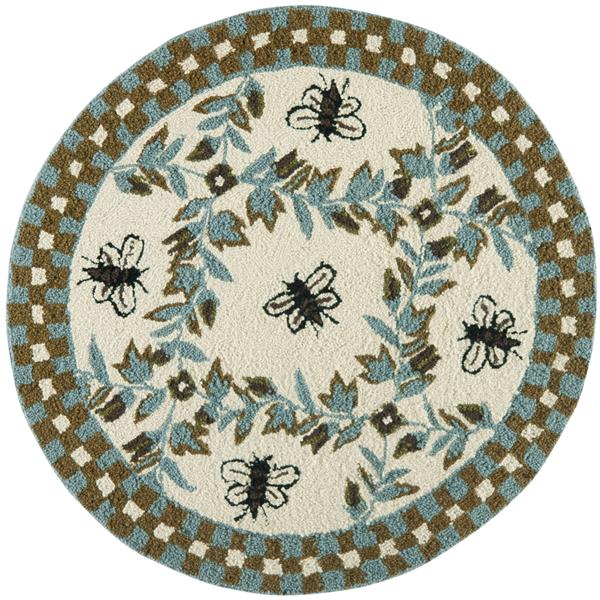 Safavieh Chelsea Round Rug - 3-ft x 3-ft - Ivory/Blue