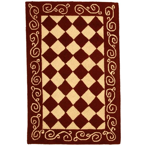 Safavieh Chelsea Decorative Rug - 2-ft 6-in x 4-ft - Burgundy/Ivory ...