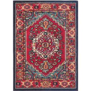 Safavieh Monaco Decorative  Rug - 3-ft x 6-ft- Red/Turquoise