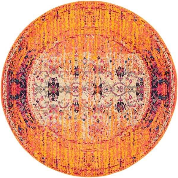 Safavieh Monaco Round Rug - 6-ft x 6-ft - Orange