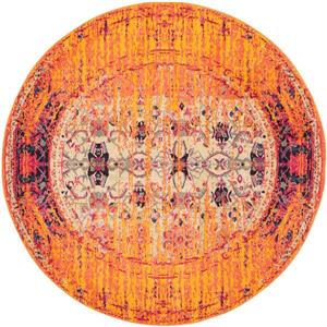 Safavieh Monaco Round Rug - 6-ft x 6-ft - Orange