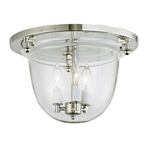 JVI Designs Classic flush mount bell lantern with clear glass