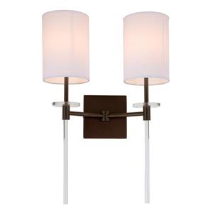 JVI Designs Sutton two light wall sconce - Bronze - 20-in x 13.5-in