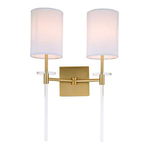 JVI Designs Sutton two light wall sconce - Brass - 20-in x 13.5-in