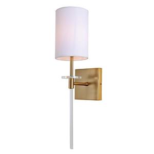 JVI Designs Sutton one light wall sconce - Brass - 20.5-in x 5-in