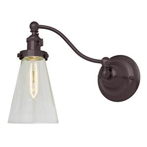 JVI Designs Soho one light half swing Barclay wall sconce - Bronze - 10-in
