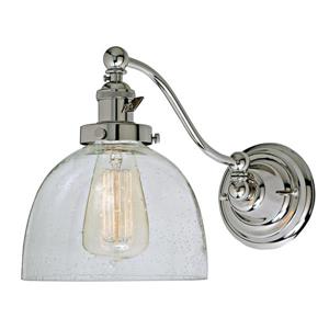JVI Designs One light half swing clear bubble Madison wall sconce Chrome
