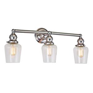 JVI Designs Liberty 3-light bathroom wall sconce, Satin Nickel 24-in