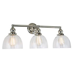 JVI Designs Union Square 3-light bathroom wall sconce- Nickel 27-in