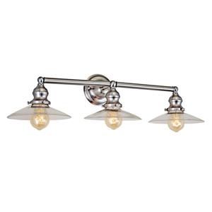 JVI Designs 3-light Ashbury bathroom wall sconce - Satin nickel - 28-in