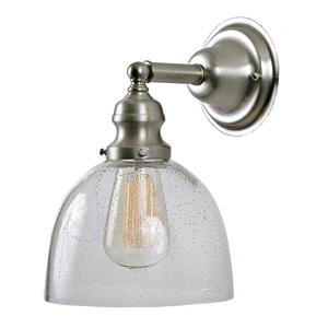 JVI Designs 1-light clear bubble Madison bathroom - Satin Nickel - 10.5-in