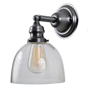 JVI Designs 1-light clear bubble Madison bathroom - Grey Metal - 10.5-in