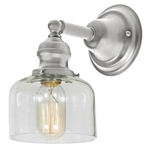 JVI Designs 1-light Shyra bathroom wall sconce - Satin Nickel - 9-in x 5-in