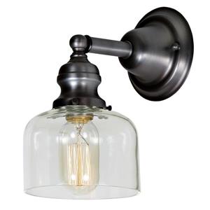 JVI Designs 1-light Shyra bathroom wall sconce - Gun Metal - 9-in x 5-in
