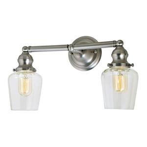 JVI Designs 2-light Liberty bathroom wall sconce - Nickel - 10.5-in x 15-in