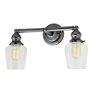 JVI Designs 2-light Liberty bathroom wall sconce - Gun Metal - 10.5-in x 15-in