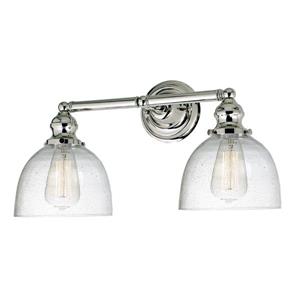 JVI Designs 2-light clear bubble Madison bathroom - Nickel - 18.5-in