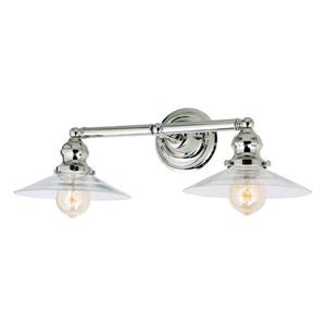 JVI Designs 2-light Ashbury bathroom wall sconce Polished Nickel - 19.5-in