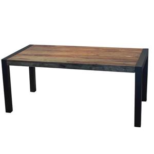 MobX Grey Sheesham Dining Table with Black-legs - 36-inx 70-in