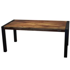 Table en bois de Sheesham avec piètement noir, 70"