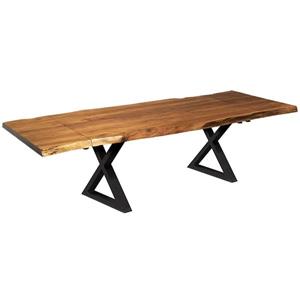 Corcoran Extendable Acacia Live Edge Table with X-legs - 64"(96")