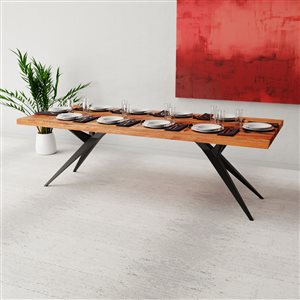 MobX Acacia Live Edge Dining Table with Black Airloft-legs - 96-in