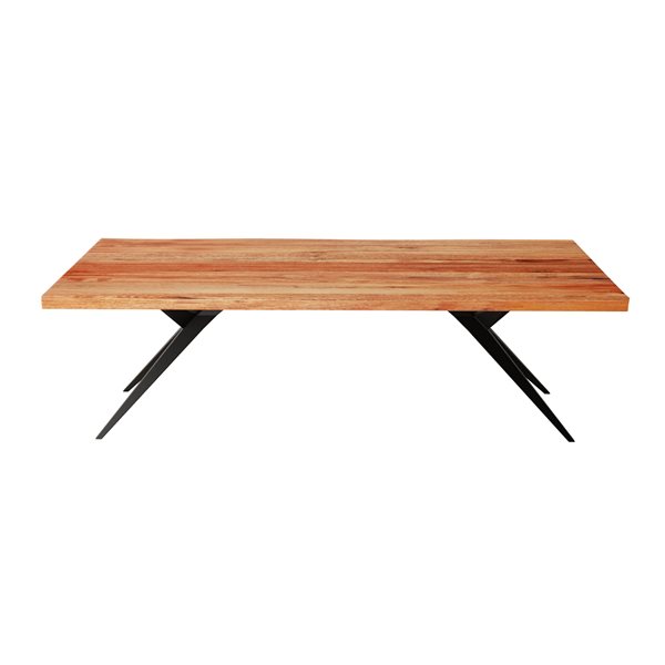 Table en bois d'Acacia avec piètement aérien noir, 96 po