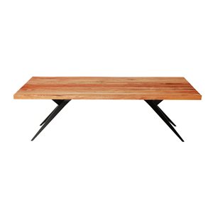 Table en bois d'Acacia avec piètement aérien noir, 96 po