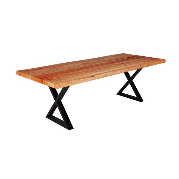 MobX Acacia Live Edge Dining Table with Black X-legs - 96-in