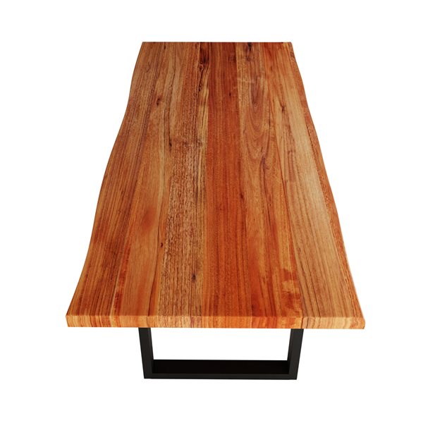 MobX Acacia Live Edge Dining Table with Black U-legs - 96-in